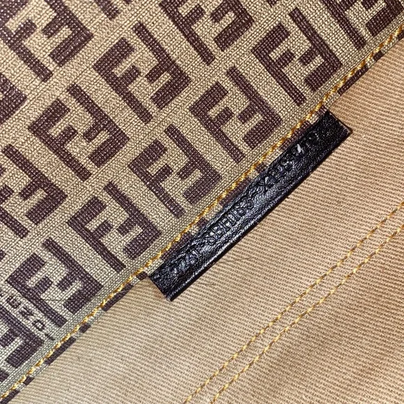 Authentic Rare FENDI Brown Monogram Tote with Matching Pouch - Picture 7 of 16